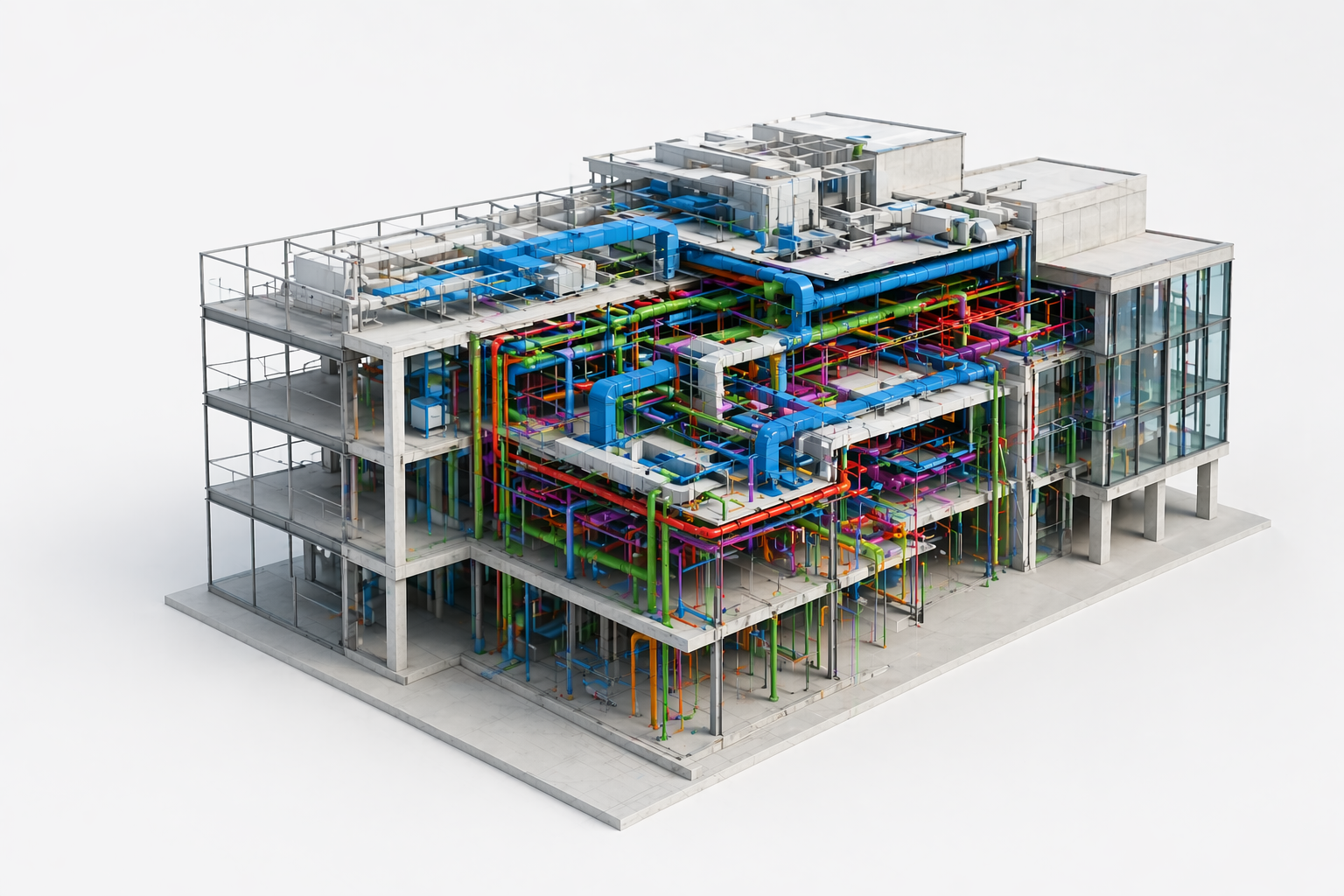 BIM model render — hospital wing