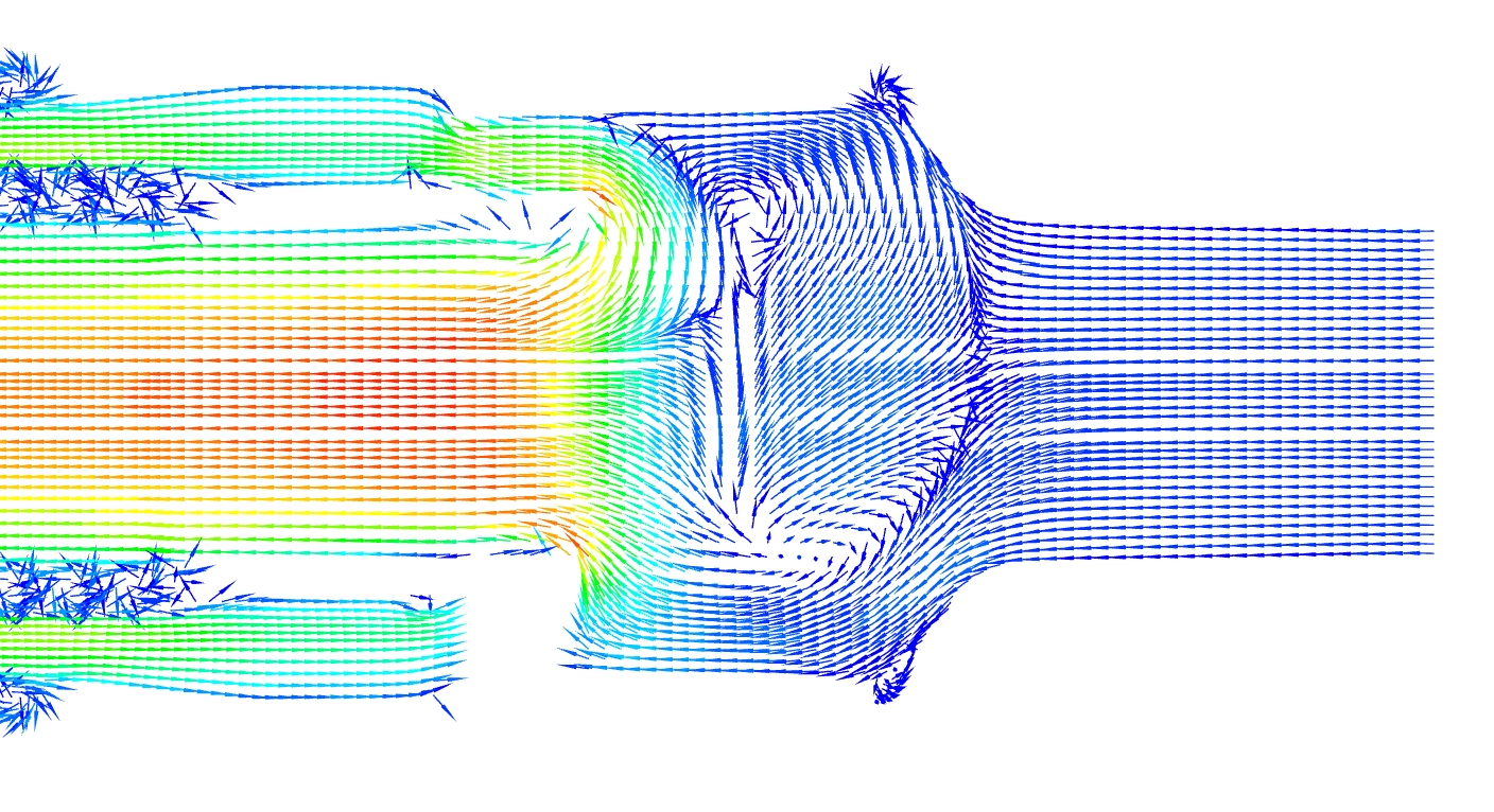 CFD velocity vector field — flow simulation result